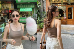 Bạn trẻ - Cuộc sống - “Đệ nhất hot girl Lào” tạo dáng nổi bật trên đường phố Hà Nội