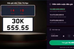 Tin tức trong ngày - Biển số ngũ quý 5 ở Hà Nội được trả giá hơn 14 tỷ đồng