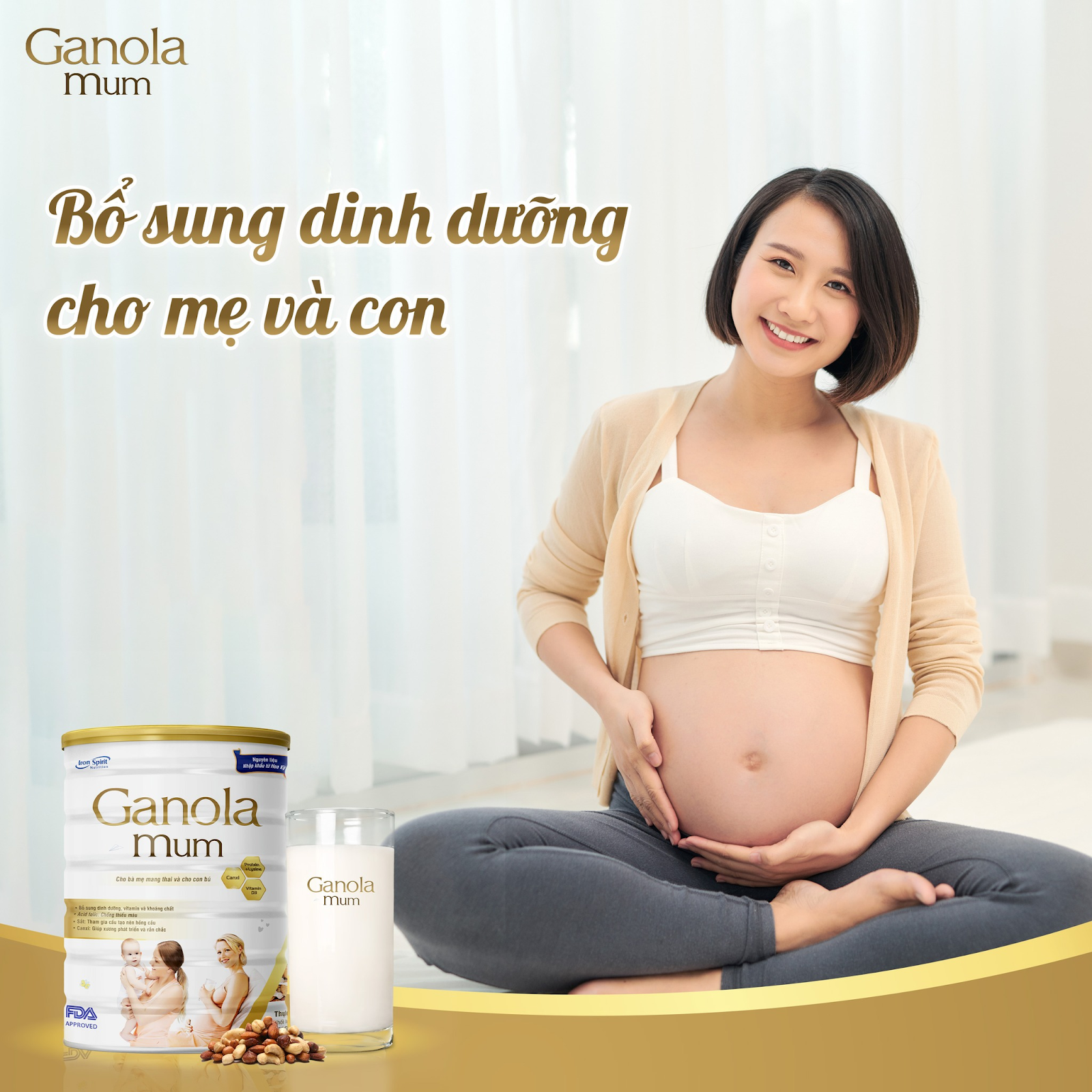 Ganola Mum bổ sung dinh dưỡng cho mẹ và bé