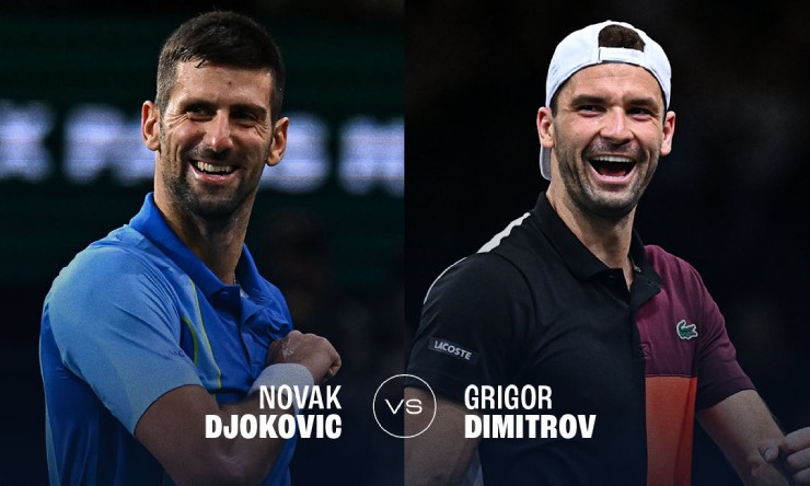 Chung kết Paris Masters 2023 là cuộc chạm trán giữa 2 "lão làng" Djokovic (36 tuổi) và Dimitrov (32 tuổi)