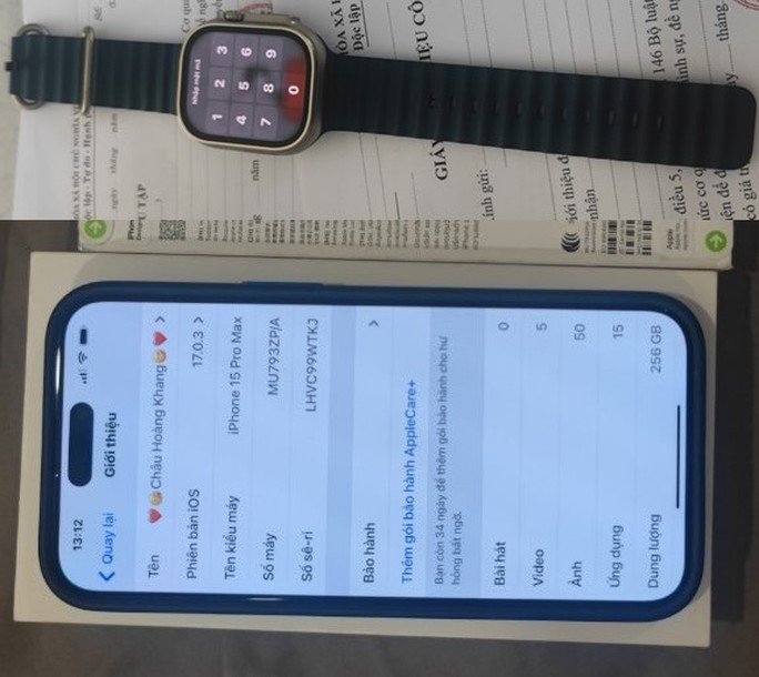 Điện thoại và đồng hồ thông minh Châu Hoàng Khang chiếm đoạt của bị hại