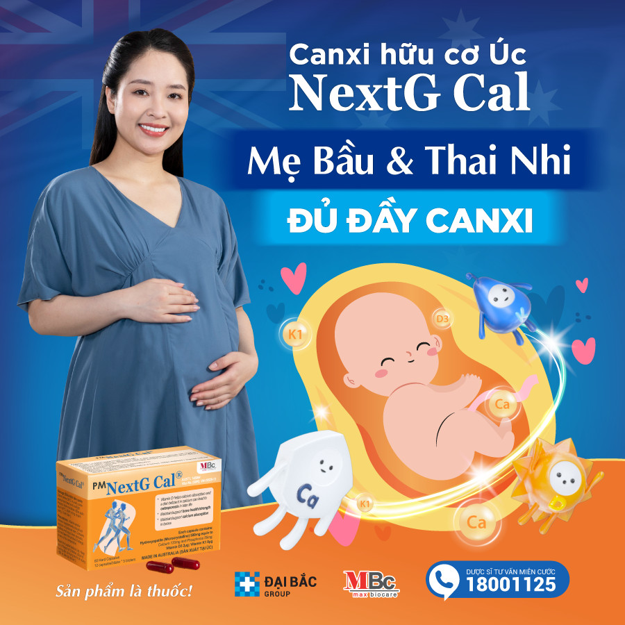 Canxi hữu cơ Úc NextG Cal - thuốc canxi cần cho mẹ bầu và mẹ sau sinh