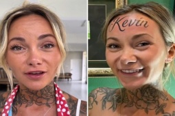 Bạn trẻ - Cuộc sống - Cô nàng thích thú xăm tên bạn trai lên trán