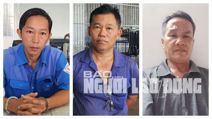 3 bị can Long, Công, Lộc (từ trái sang)