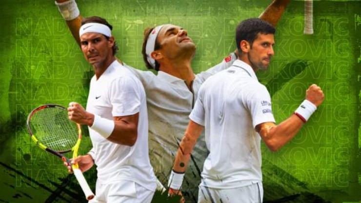 Federer (giữa) vĩ đại nhất lịch sử tennis nếu mở rộng tiêu chí bầu chọn