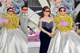Cô dâu Trung Quốc đeo vàng kín cổ trong đám cưới, khiến dân tình “đỏ mắt” ghen tỵ