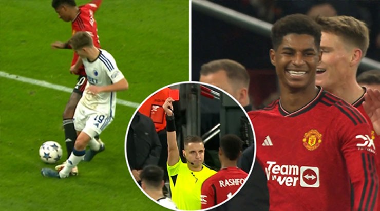 Tình huống Rashford bị phạt thẻ đỏ