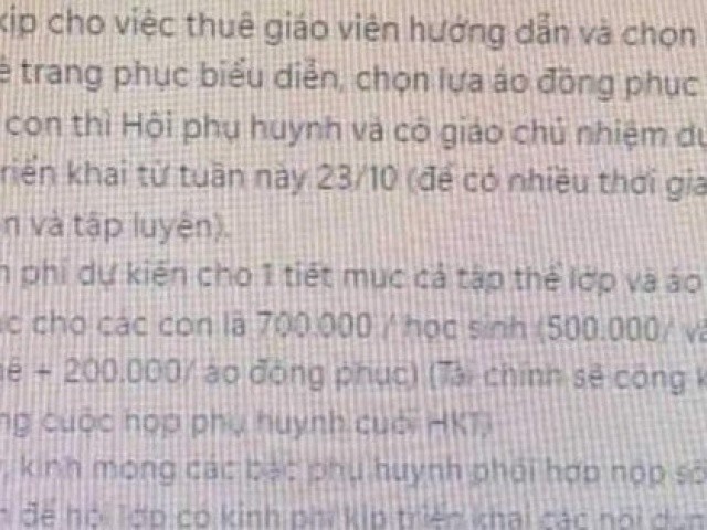 Xôn xao thông tin thu 700.000 đồng/học sinh phục vụ Ngày nhà giáo Việt Nam