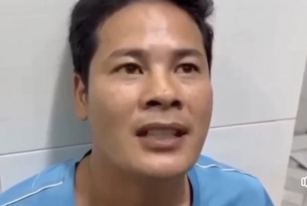 Đối tượng Nguyễn Văn Tám thời điểm vừa bị bắt giữ.