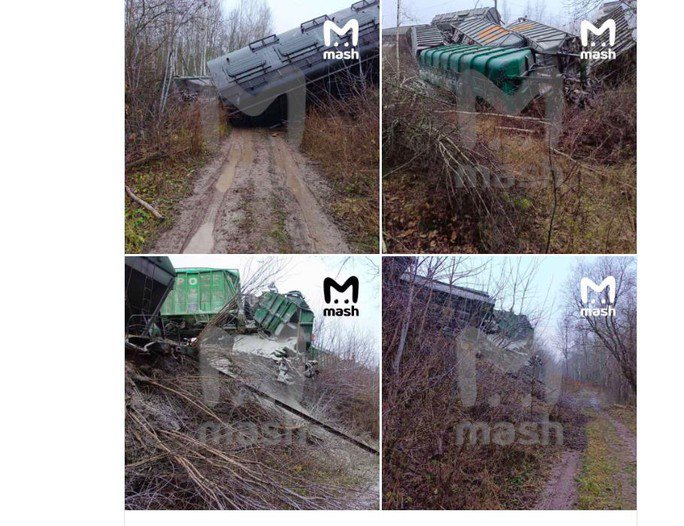 Nga điều tra khủng bố sau vụ đoàn tàu chở hàng trật bánh ở phía Tây Nam Moscow. Ảnh: Mash