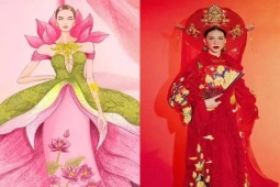 Thời trang - Trang phục dân tộc của Bùi Quỳnh Hoa gây tranh cãi, người đẹp chủ nhà bị tố "gian lận"