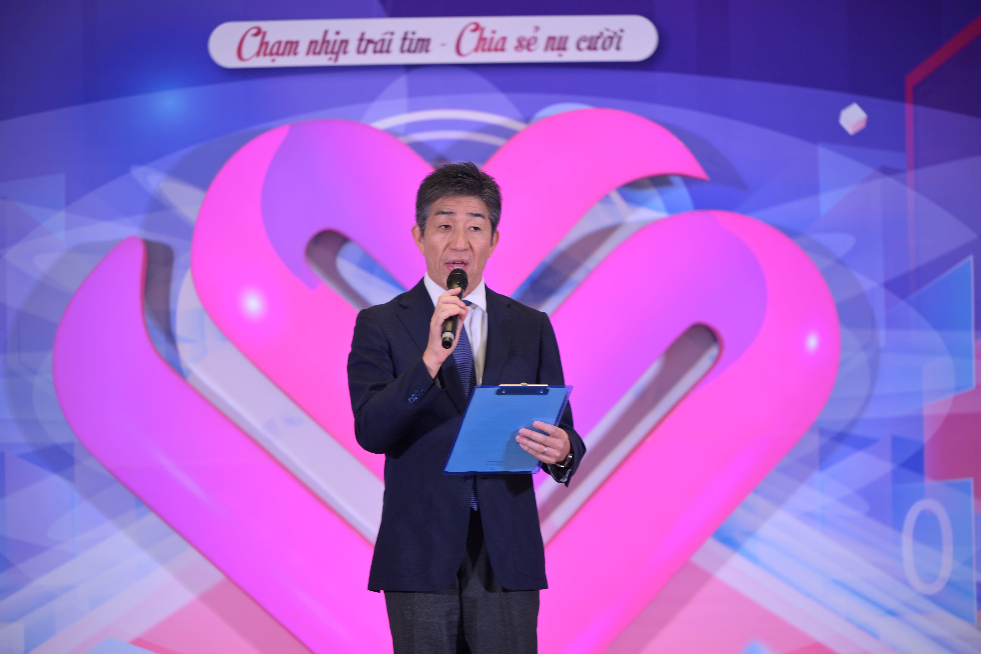 Ông Mr. Nakagawa Tetsuyuki – Tổng giám đốc AEONMALL Việt Nam chia sẻ tại buổi lễ