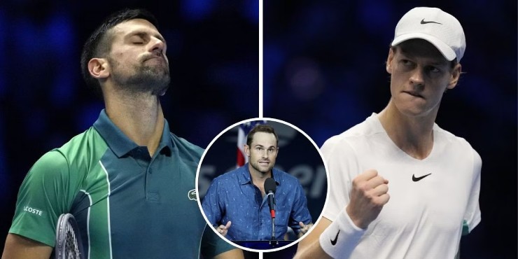 Roddick (giữa) ngạc nhiên vì hiếm khi Djokovic (trái) chơi hay nhưng vẫn để thua trận