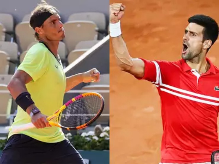 Nadal (áo vàng) không còn muốn đua với Djokovic, nhưng tay vợt Serbia vẫn thích đối đầu với anh