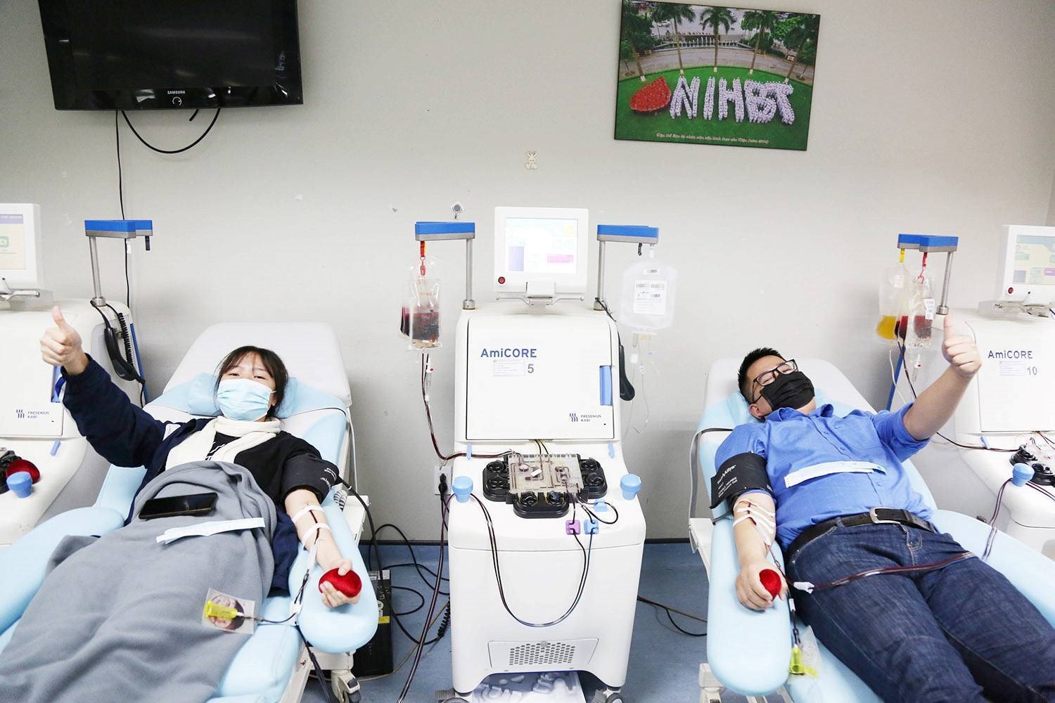 Người tham gia hiến tiểu cầu.