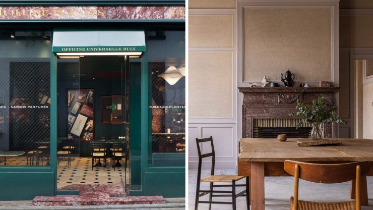 Ở Kobe, Nhật Bản, những không gian hướng tới thiết kế, như cửa hàng chăm sóc da Officine Universelle Buly mới (trái), đang xây dựng một cách sáng tạo dựa trên di sản đi biển của mình.