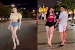 Thời trang - Lâm Khánh Chi mặc short "tí hon", khoe chân trắng nuột như thiếu nữ khi đi cùng tình trẻ