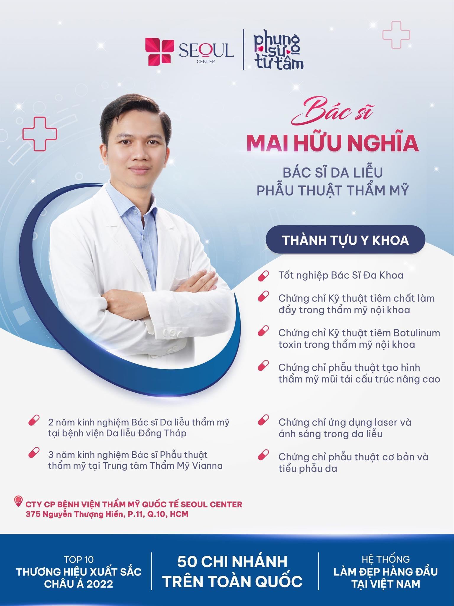 Bác sĩ Mai Hữu Nghĩa nổi tiếng trong ngành làm đẹp