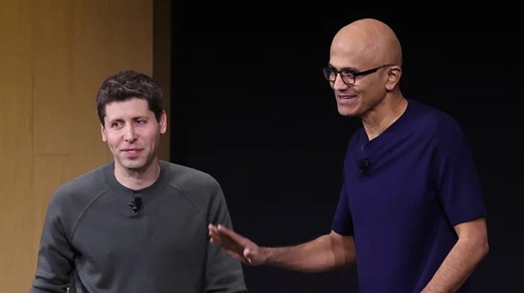 CEO Sam Altman của OpenAI và CEO Satya Nadell của Microsoft.