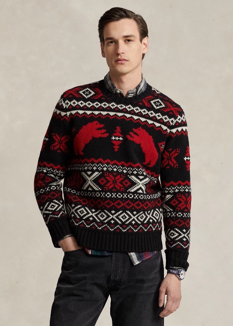 Polo Ralph Lauren nổi tiếng với những chiếc áo len fair isle mang họa tiết lễ hội.