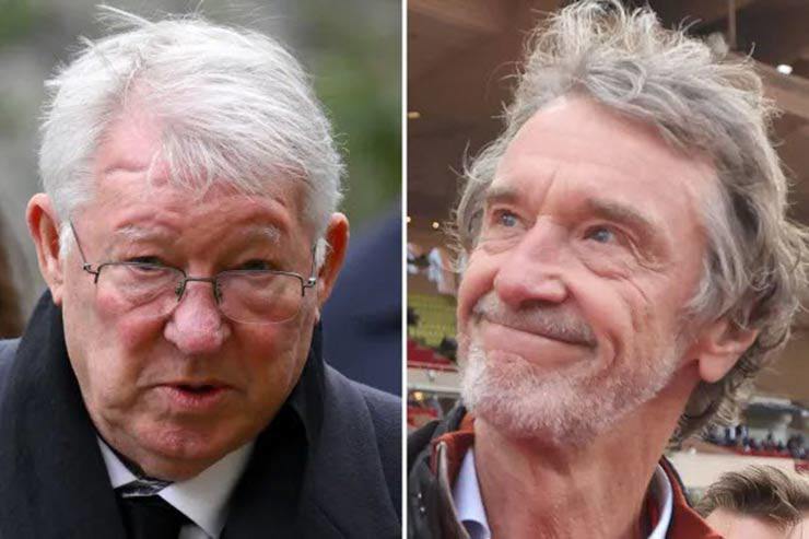 Sir Alex Ferguson có quen biết Sir Jim Ratcliffe (phải) trước khi tỷ phú Anh mua cổ phần ở MU