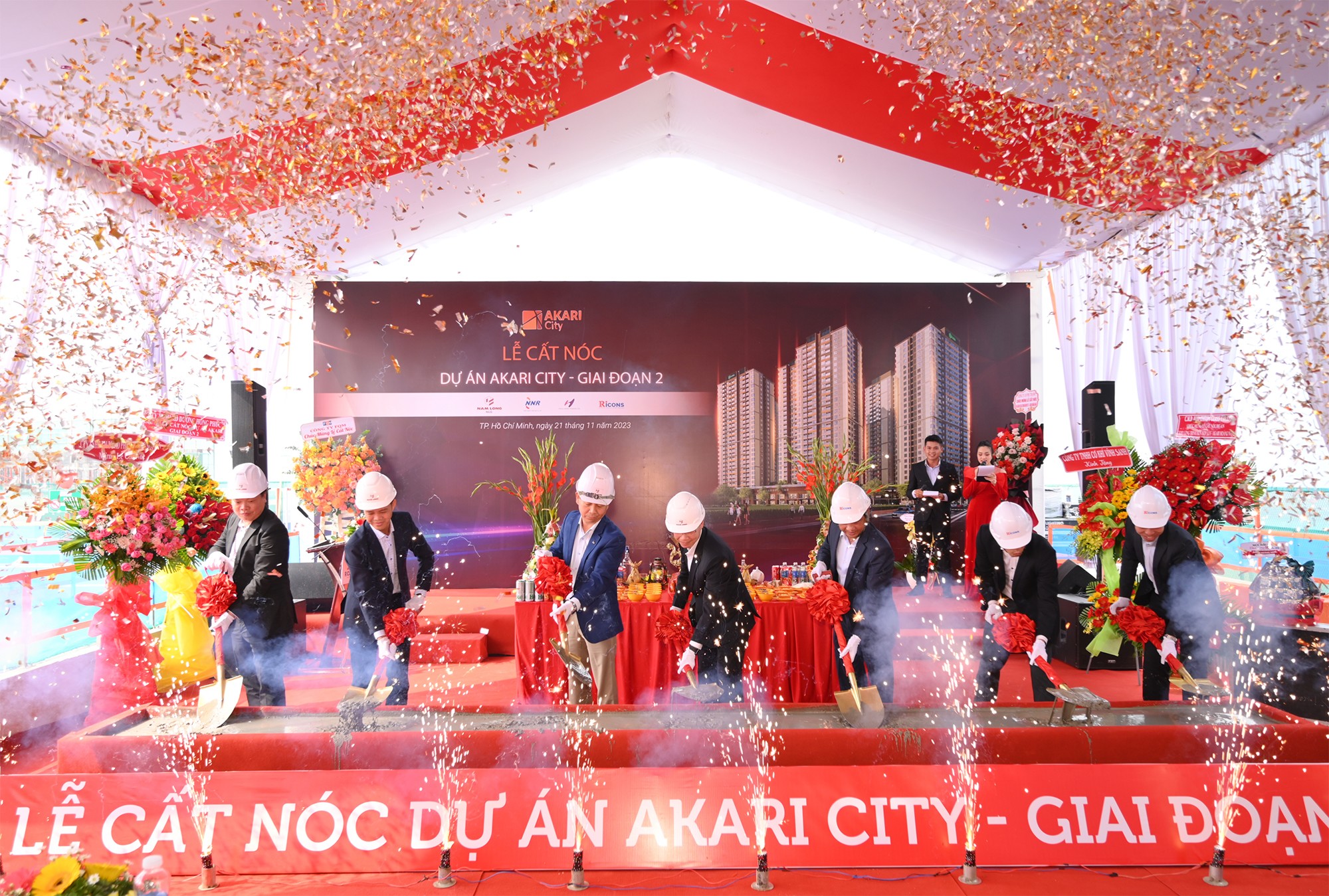 Nghi thức cất nóc dự án AKARI City Giai đoạn 2, sáng ngày 21/11/2023