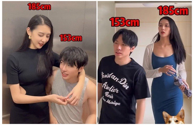 Anh Vương chỉ cao 1m53 nhưng bạn gái của anh lại sở hữu chiều cao khủng như siêu mẫu.
