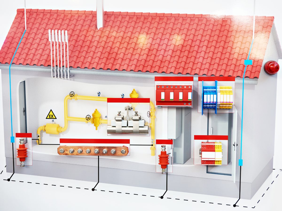 Thiết bị chống sét giúp bảo vệ hệ thống điện trong nhà.