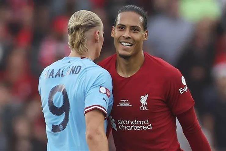 Haaland đã 2 trận không ghi bàn vào lưới Liverpool mùa trước khi đối đầu Van Dijk