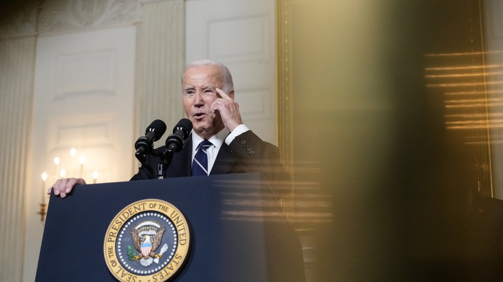 Tổng thống Mỹ – ông Joe Biden – đến nay không ủng hộ ngừng bắn hoàn toàn ở Dải Gaza (ảnh: RT)
