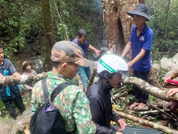 Hiện trường vụ tai nạn cây đổ đè chết 3 người dân ở xã Cư Pui (Krông Bông, Đắk Lắk).