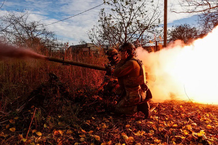 Lực lượng Vệ binh Quốc gia Ukraine chiến đấu ở thị trấn Avdiivka vào ngày 8/11/2023.