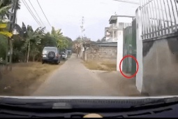 Tin tức ô tô - Clip: Bủn rủn cảnh cháu bé từ trong nhà lao ra trước đầu ôtô