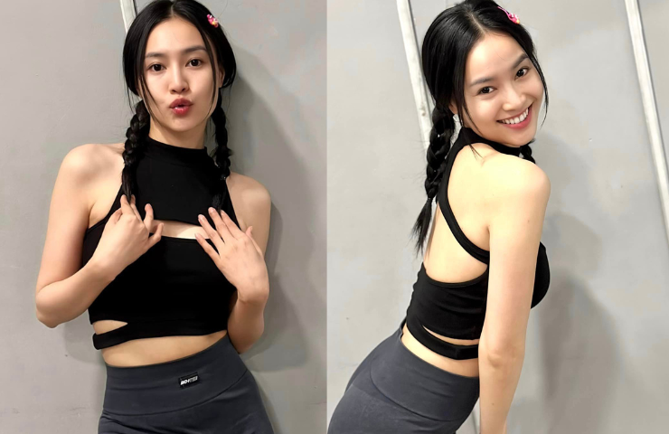 Thời gian gần đây, mỹ nhân 9X gây chú ý khi tham gia chương trình "Chị đẹp đạp gió rẽ sóng". Cô chăm chỉ tập luyện vũ đạo, khả năng ca hát.
