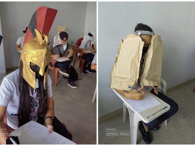 Bạn trẻ - Cuộc sống - Mũ chống gian lận thi cử của sinh viên Philippines cực độc đáo