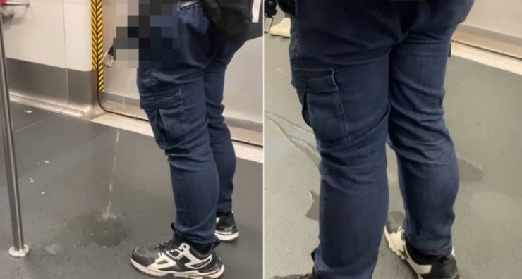  Người đàn ông đi tiểu ngay trên tàu điện ngầm.