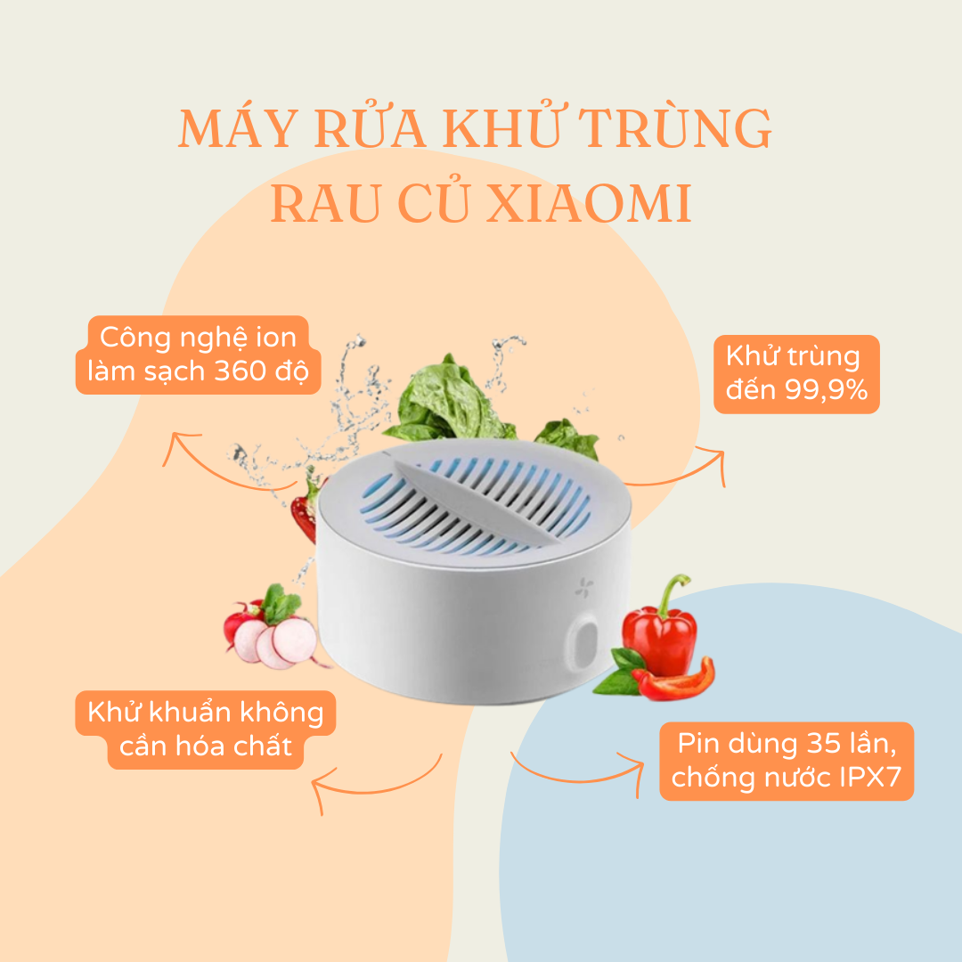 Làm sạch nguyên liệu nấu ăn một cách nhanh chóng và an toàn với máy khử trùng Xiaomi.