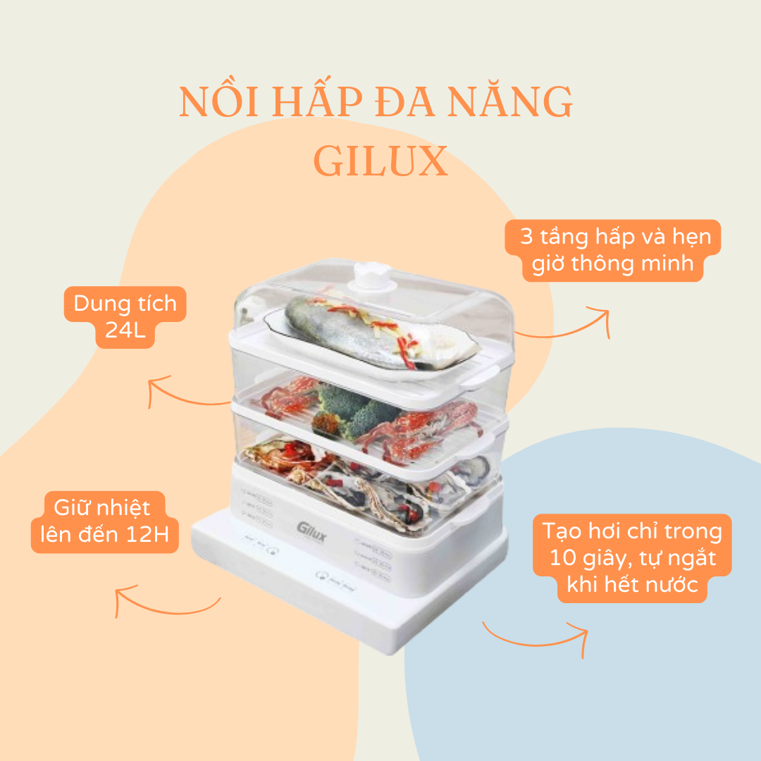 “Xử đẹp” menu tiệc cuối năm một cách nhanh gọn lẹ với nồi hấp đa năng Gilux.