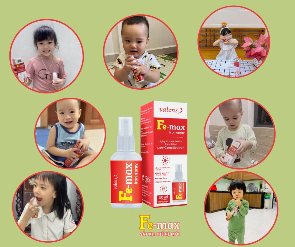 Fe-max được các bé hợp tác và thích thú mỗi khi bổ sung