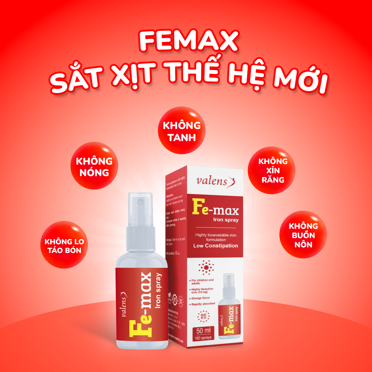 Sắt xịt thế hệ mới Fe-max đáp ứng tiêu chí 5 “không”