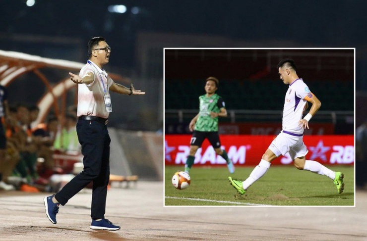 HLV Huỳnh Đức chứng kiến Tiến Linh ghi bàn tại Cúp Quốc gia trong lần đá chính và mang băng đội trưởng. Ảnh: QT - TT