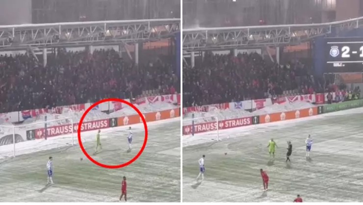 CĐV Aberdeen tấn công thủ môn của HJK Helsinki bằng... bóng tuyết