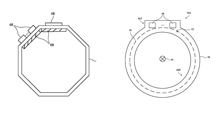 Hình ảnh trong bằng sáng chế về nhẫn thông minh của Apple.