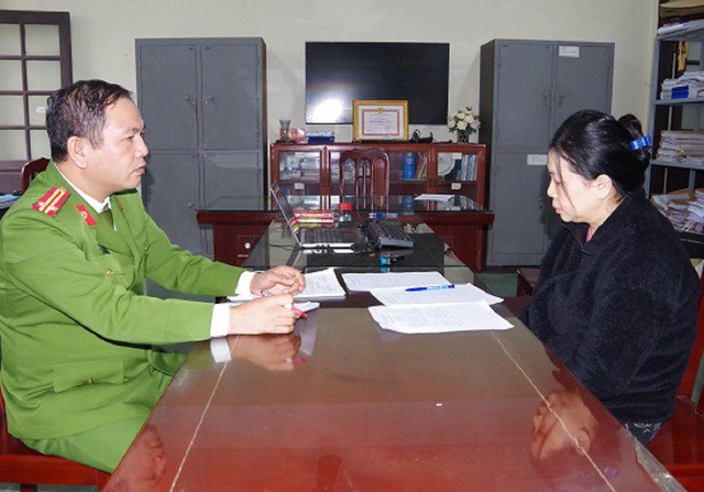 Trần Ngọc Hà tại cơ quan công an. Ảnh: Công an Hà Nam