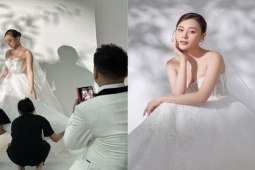 Đời sống Showbiz - Phương Oanh hé lộ hậu trường chụp ảnh cưới, Shark Bình tích cực "tác nghiệp"