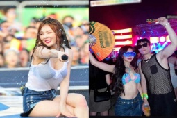 Thời trang - Em gái Công Vinh, "tiên nữ Tuyệt Tình Cốc" mặc đồ cực "bốc" khi đi lễ hội âm nhạc