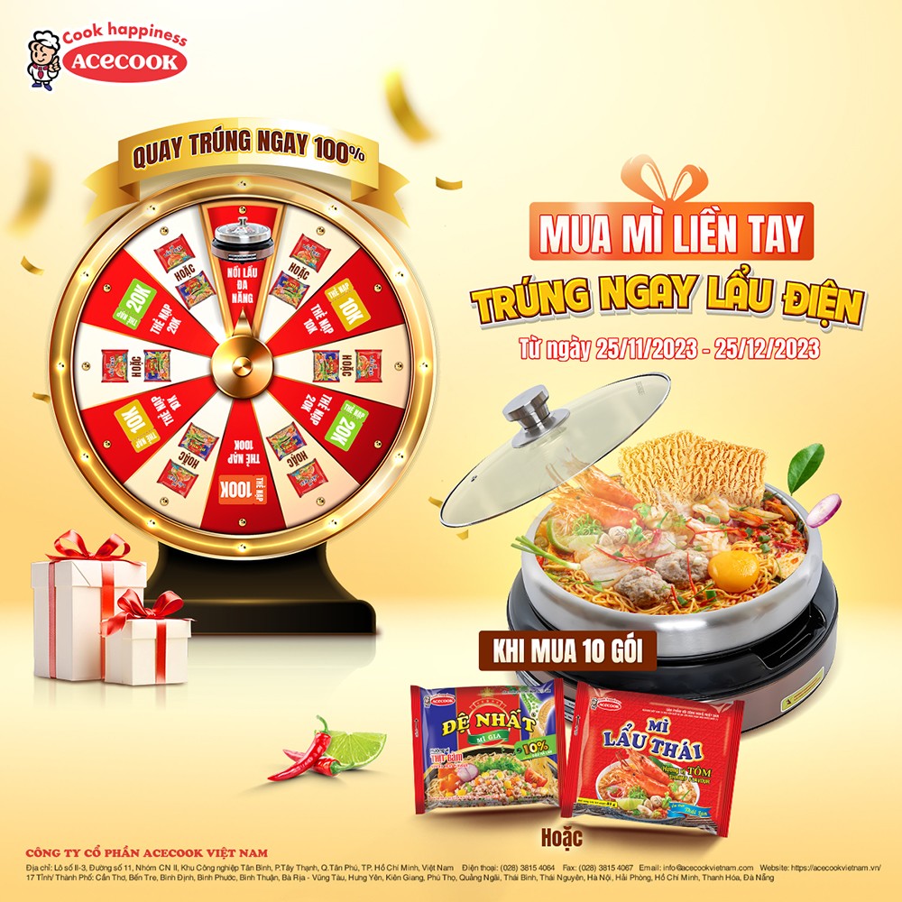 Khách hàng có cơ hội 100% nhận quà, đặc biệt là nồi lẩu điện đa năng Sunhouse 4 lít