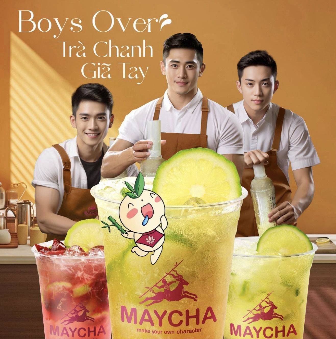 Bên cạnh các chiến lược nội dung viral trên mạng xã hội, MayCha còn nhanh chóng đưa cơn sốt “trà chanh giã tay” rầm rộ khắp mạng xã hội thời gian gần đây góp mặt trong menu của mình.