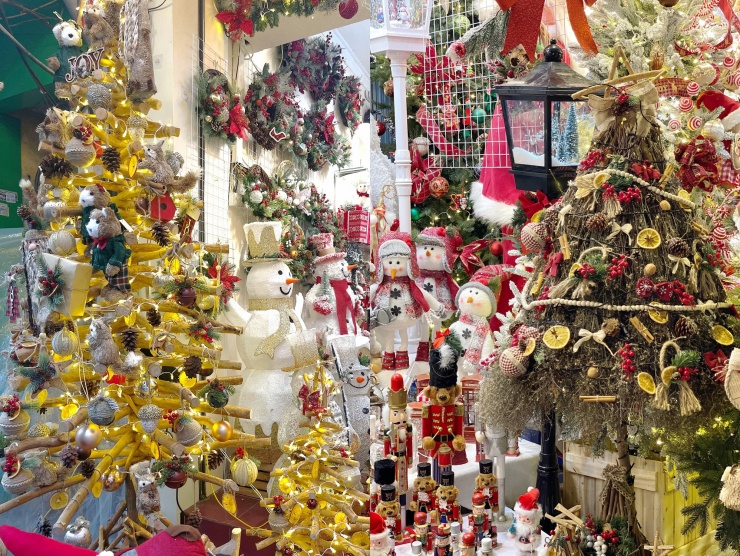 Các mặt hàng Noel được bày bán đẹp mắt