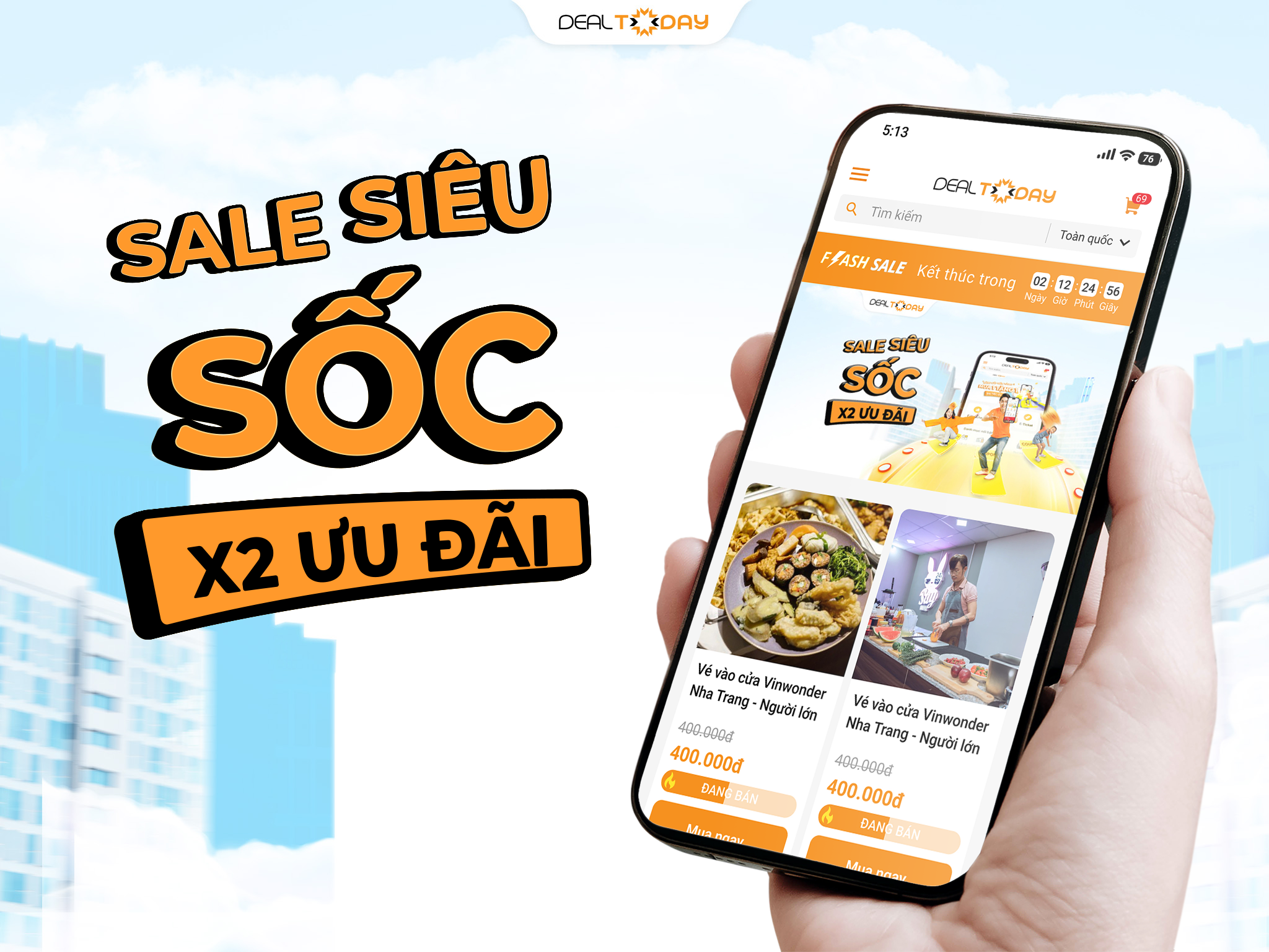 Sale toàn sàn Dealtday vào khung giờ vàng 9h00-17h00 từ 12/12 - 31/12 số lượng có hạn.